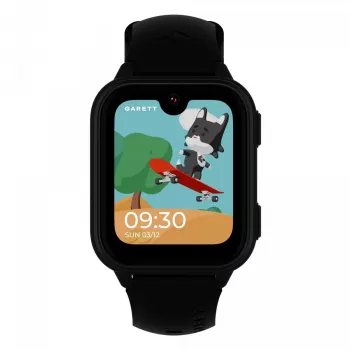 Smartwatch Garett Kids Vibe Ai 4G preto — smartwatch para criança com 4G, localização GPS, à prova de água