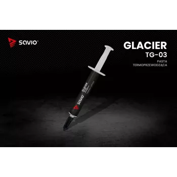Pasta térmica SAVIO TG-03 1 g — 13,5 W/m·K, cinzento, inclui aplicador e espátula