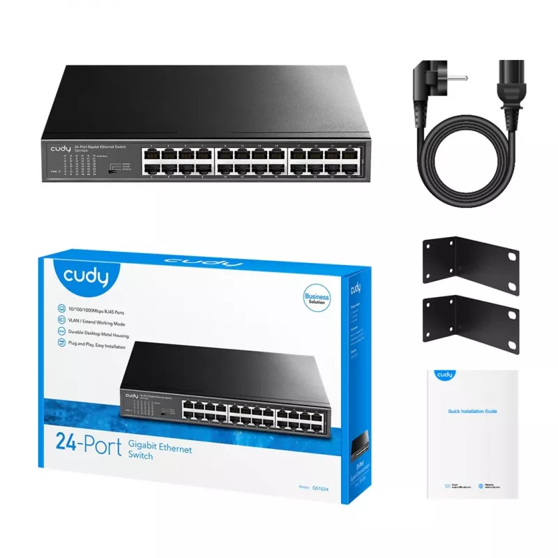Switch de rede Cudy GS1024 Gigabit Ethernet (10/100/1000) Preto