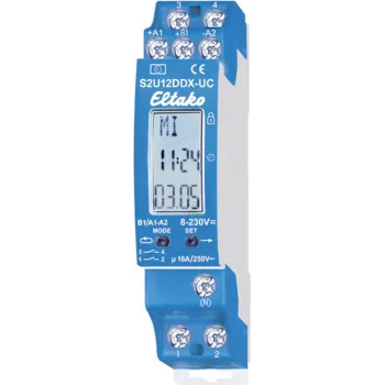 ELTAKO Temporizador S2U12DDX-UC 2 canais 1+1S 1TE com visor S2U12DDX-UC (23200901)