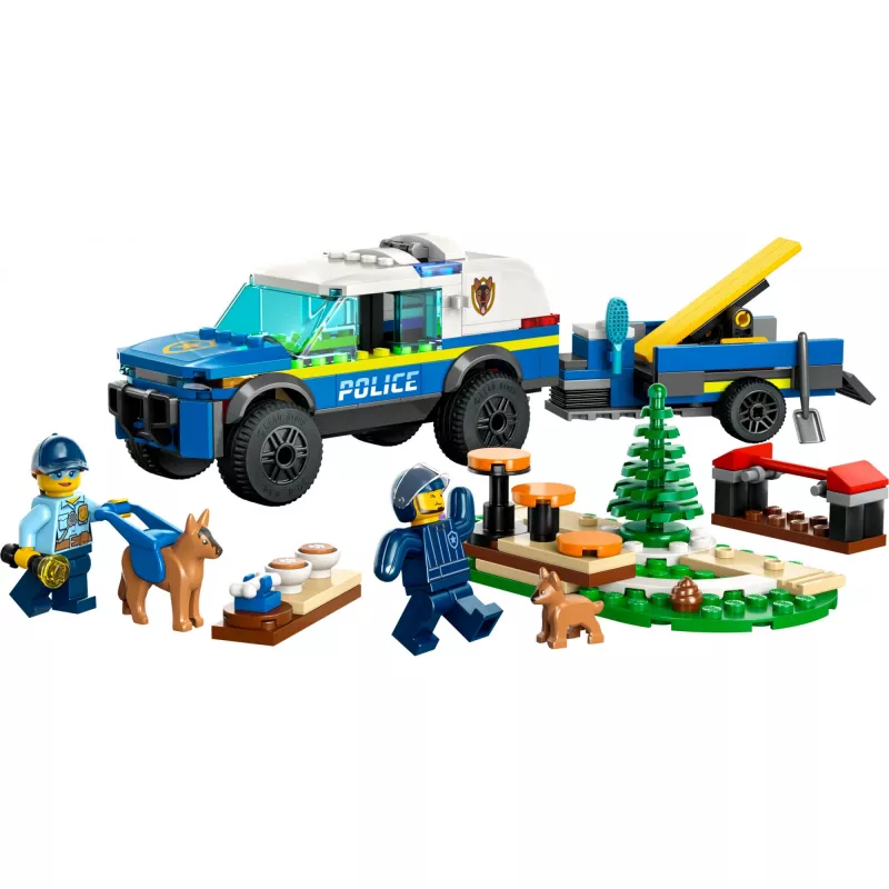 LEGO Conjunto móvel de treino de cães polícia com cão polícia e equipamento de treino