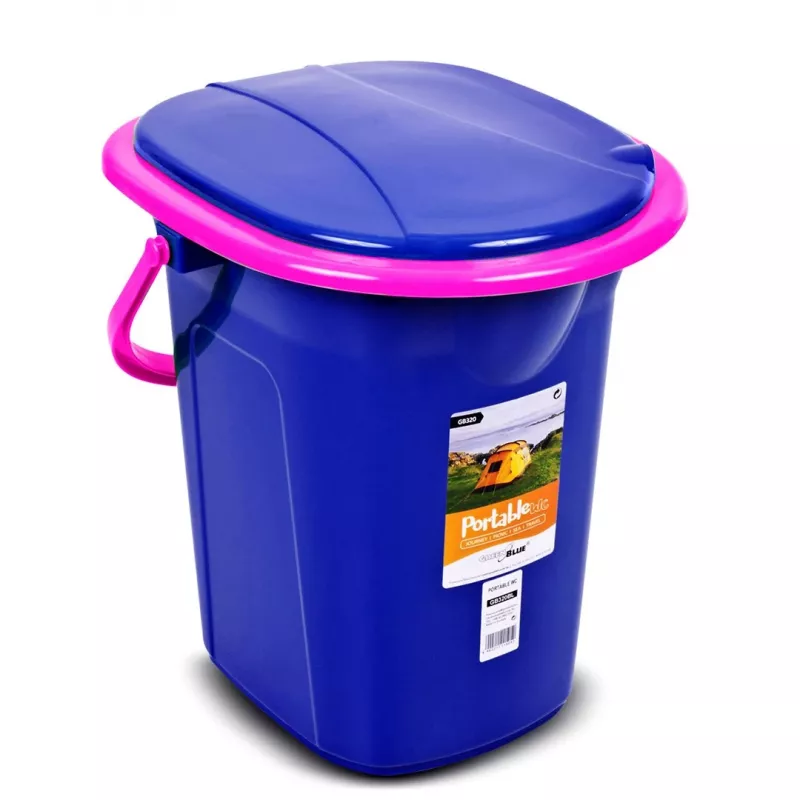 GreenBlue GB320BR balde sanitário portátil para campismo, azul-marinho e rosa