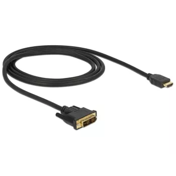 Adaptador de cabo de vídeo DeLOCK 85582 1 m HDMI Type-A DVI-D preto