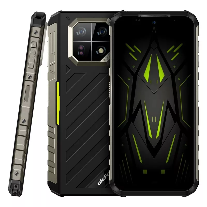 Smartphone robusto UleFone Armor 22 4G, 9 GB RAM, 128 GB armazenamento, IP69K, verde