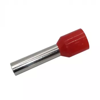Terminal crimpado isolado 10mm²/7AWG para cabo, cobre, vermelho, 100 unid.