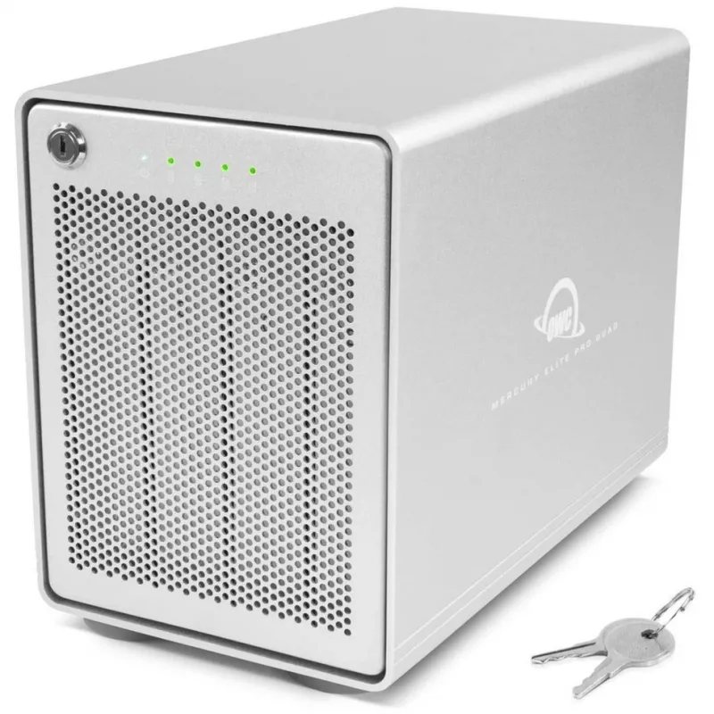 Mercury Elite Pro Quad, caixa para discos prateada, USB 3.2 Gen 2, pronta para RAID