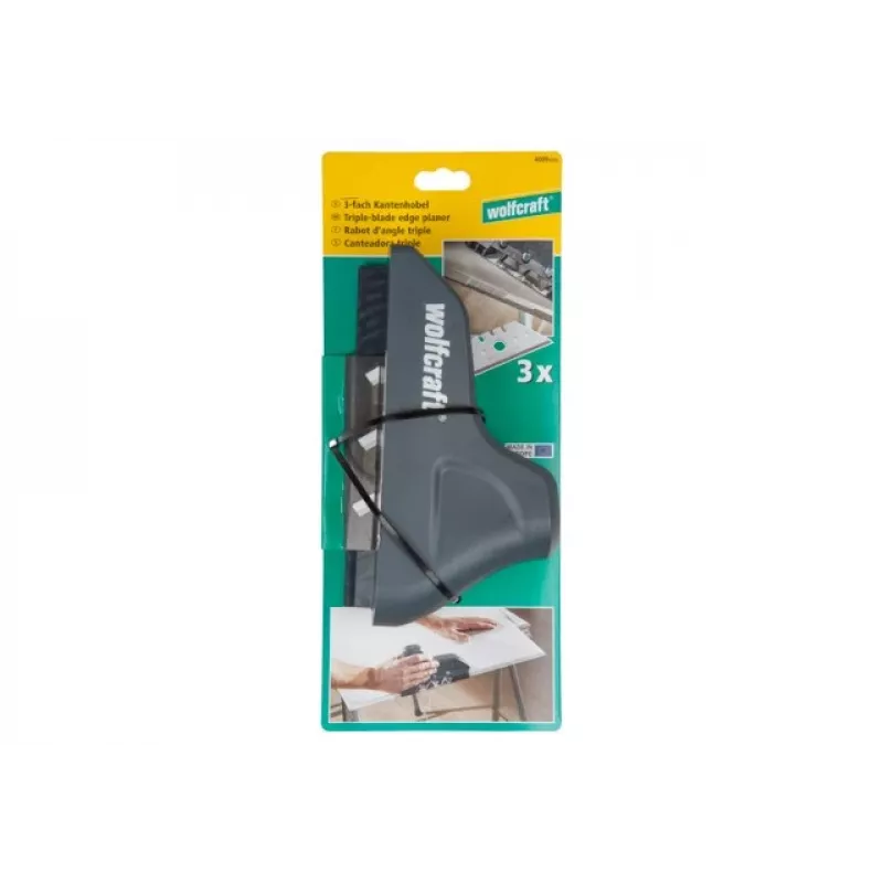 Plaina Wolfcraft plaina tripla de arestas 4009000 — grafite, lâminas trapezoidais, adequada para placas de gesso cartonado