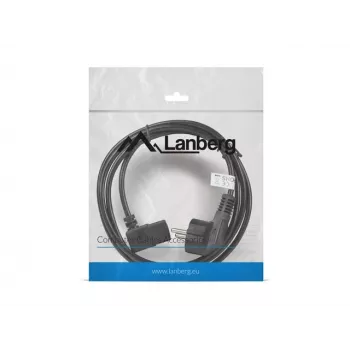 Cabo de alimentação LANBERG CA-C13C-12CC-0018-BK, 2 m, conector fêmea C13 para CEE7/7, preto, C13 angular