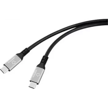 Cabo USB-C Renkforce USB4 ficha preto ficha de alumínio silicone (RF-6820206)
