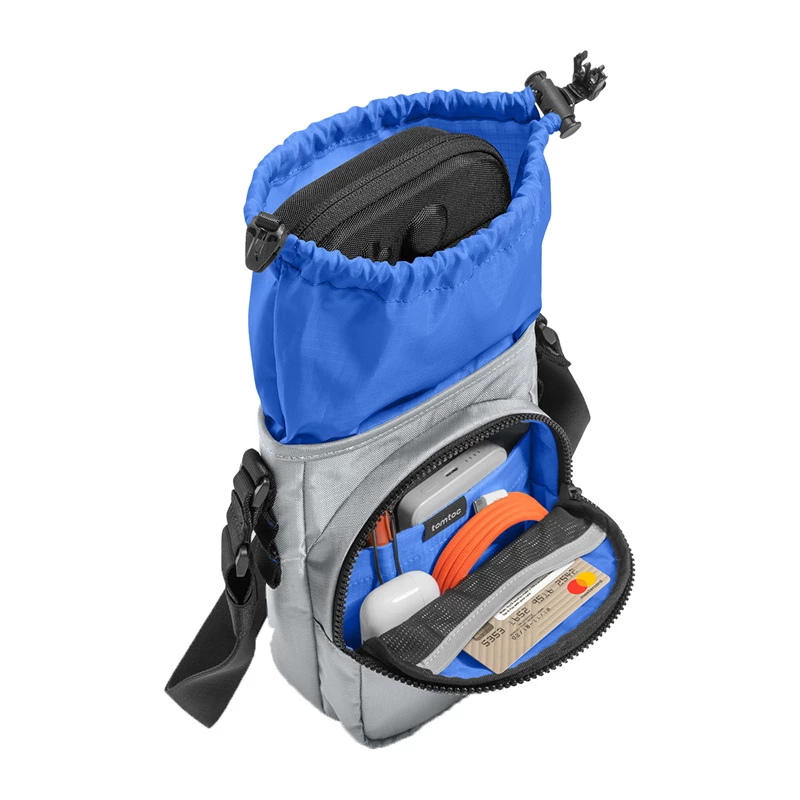 Bolsa de transporte Tomtoc GameOn-G50 Switch 2 JoyCarry Sling cinzento para acessórios Nintendo Switch