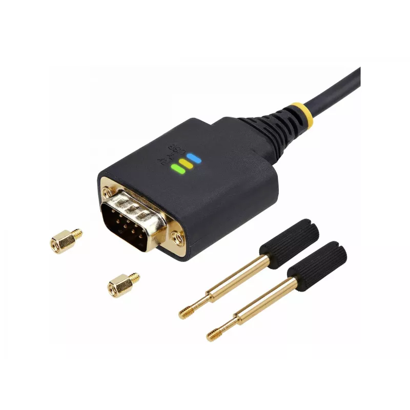StarTech.com cabo adaptador USB para série de 2 portas de 13ft (4m), parafusos/porcas DB9 substituíveis, retenção COM, USB-A para DB9 RS232, FTDI, proteção ESD nível 4, Windows/macOS/ChromeOS/Linux – construção robusta em TPE