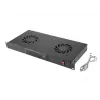 Lanberg AK-1502-B painel de ventilação para rack, 1U, 19 polegadas, 2 ventoinhas, termóstato, LCD, 230 V, 483 x 192 x 44,45 mm, preto