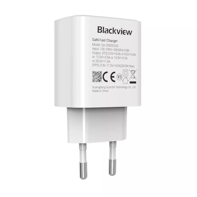 Carregador BLACKVIEW CHAR-33W/BV USB-C 33W carregamento rápido, preto