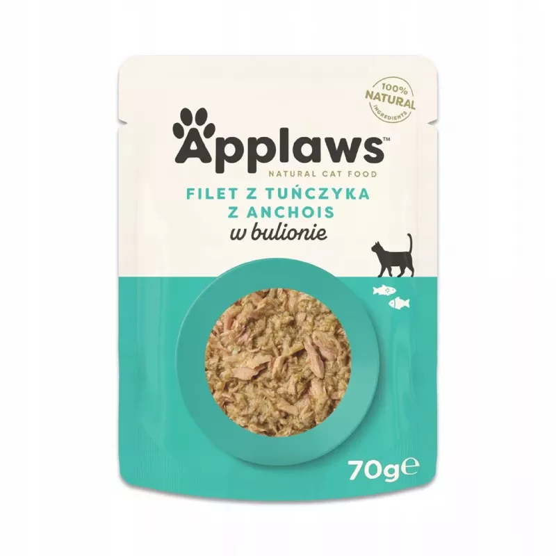 APPLAWS Filete de Atum com Anchovas e Algas em Caldo - Alimento húmido para gatos - 70 g