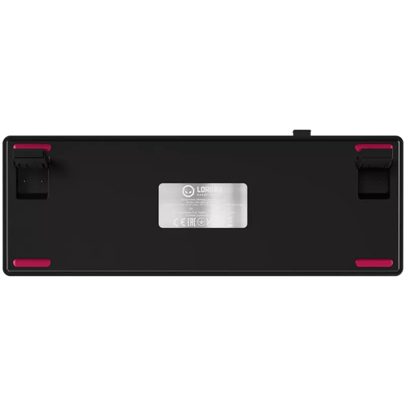 LORGAR KBP70MW, Teclado de gaming mecânico sem fios 65% Pro, preto/vermelho, layout EN