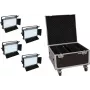 Conjunto de painéis LED EUROLITE PLL-480 CW/WW 4x com case – 4 unidades, branco frio/quente regulável