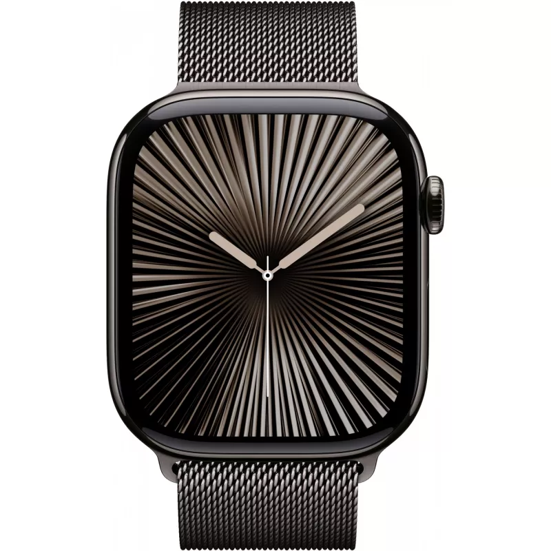 Apple Watch Series 10 GPS + Cellular 46mm Caixa de titânio ardósia com bracelete Milanese ardósia - M/L (MWYW3QF/A)