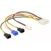 DeLOCK Molex 4 pin > 4 x 2 pin ventoinha (12 V / 7 V / 5 V) - Cabo de alimentação para ventoinha - alimentação interna, 4 pinos (M) para Molex, 2 pinos - 20 cm
