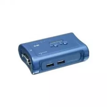 TRENDnet switch KVM USB de 2 portas e conjunto de cabos, resolução 2048 x 1536, monitorização de dispositivos, auto-scan, feedback acústico, USB 1.1, compatível com