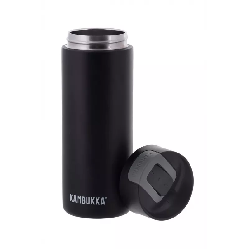 Garrafa a vácuo Kambukka Olympus 500 ml — aço inoxidável 18/10, isolamento a vácuo, preto, base antiderrapante