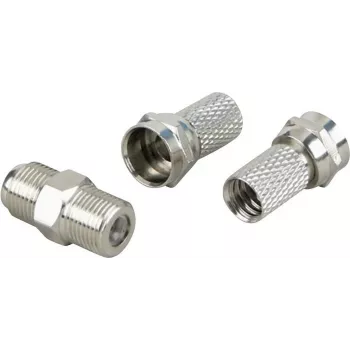 Conector coaxial Schwaiger KVBS70 531 ficha conector fêmea níquel 3 unid.