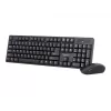 Conjunto de teclado + rato preto/sem fios