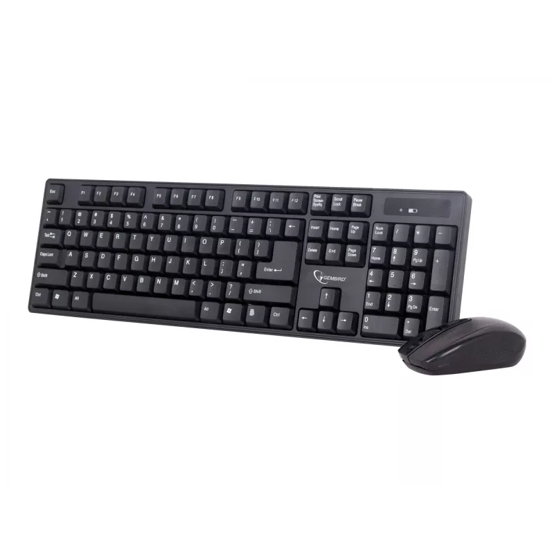 Conjunto de teclado + rato preto/sem fios