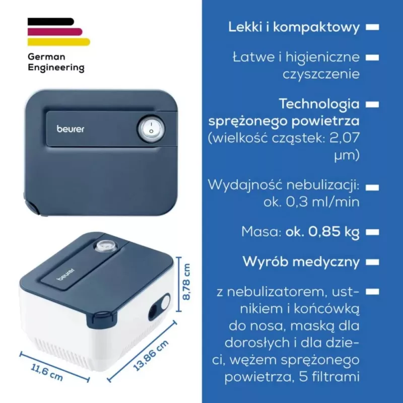 Inalador portátil Beurer IH16 nebulizador para asma e terapia respiratória