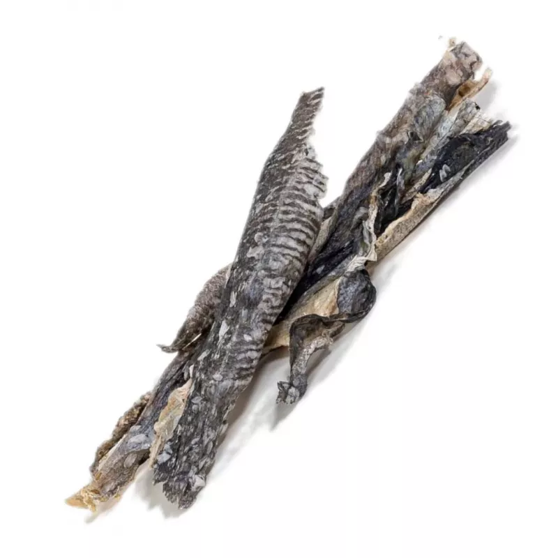 Snack para cães BULT pele de bacalhau 50 g — snack de peixe de um só ingrediente, 87,3 % proteína, sem cereais, cães adultos