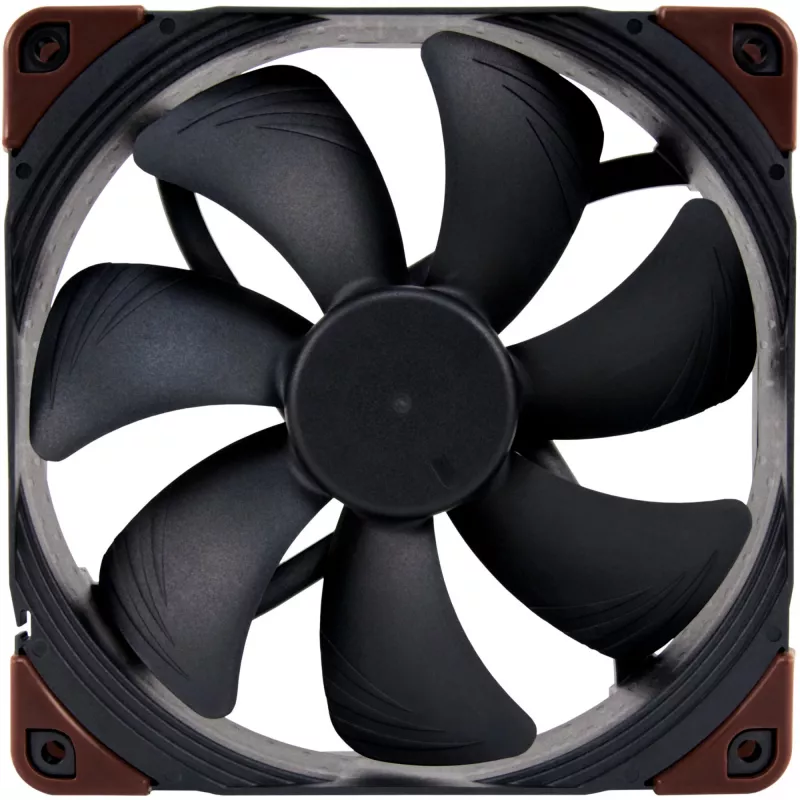 Noctua NF-A14 industrialPPC-2000 PWM ventoinha de caixa, 140x25 mm, 12 V, PWM, 500–2000 rpm, 182,5 m³/h, 31,5 dB, rolamento SSO, preta/castanha