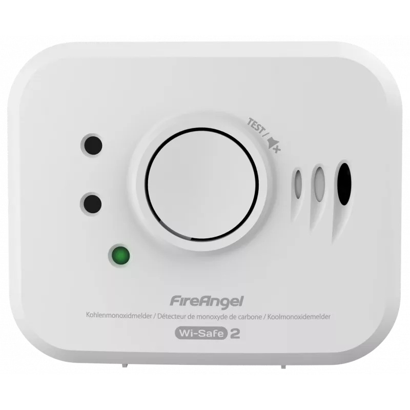 Detetor de monóxido de carbono FireAngel NM-CO10X modelo com interface com interface com fios para segurança doméstica