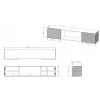 Móvel de TV Cama RTV LARA 183x35x37 branco mate + lareira branca