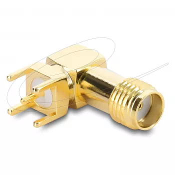 Adaptador de cabo DELOCK SMA dourado – adaptador com conectores fêmea SMA para SMA, acabamento dourado
