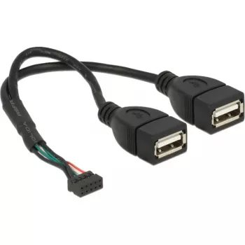 Cabo USB DeLOCK 84933 USB 2.0 0,2 m 2 x USB A preto