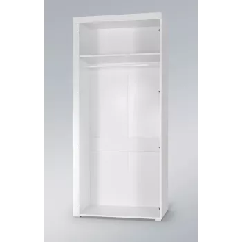 Roupeiro cama meble SAMBA branco/preto brilhante, 900×550×2030 mm, 1 prateleira