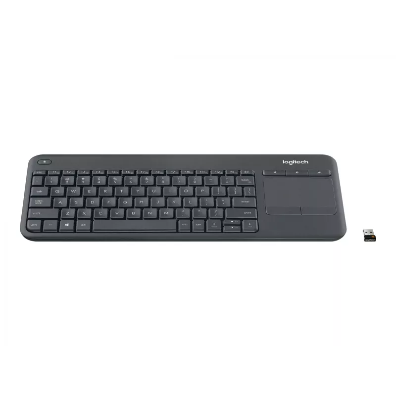 Teclado sem fios com touch Logitech K400 Plus - teclado - sem fios - 2,4 GHz - Checo - preto