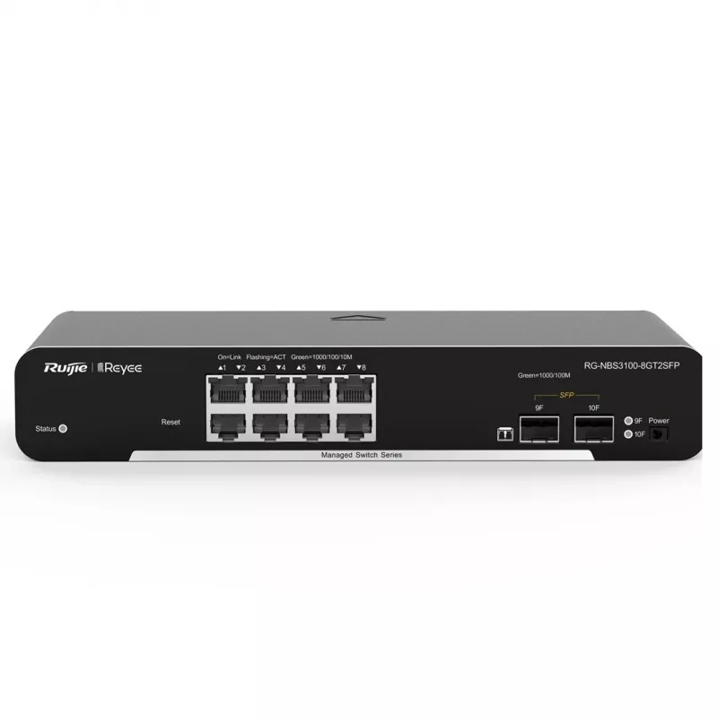 Switch de rede Ruijie Networks RG-NBS3100-8GT2SFP gerido L2 Gigabit Ethernet (10/100/1000) preto