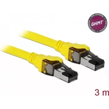 Cabo de rede DeLOCK 86583 Cat8.1 S/FTP 3m amarelo
