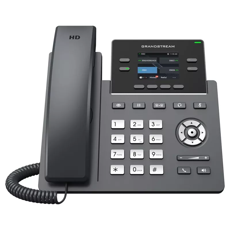 Telefone IP Grandstream Networks GRP2612G preto 4 linhas LCD
