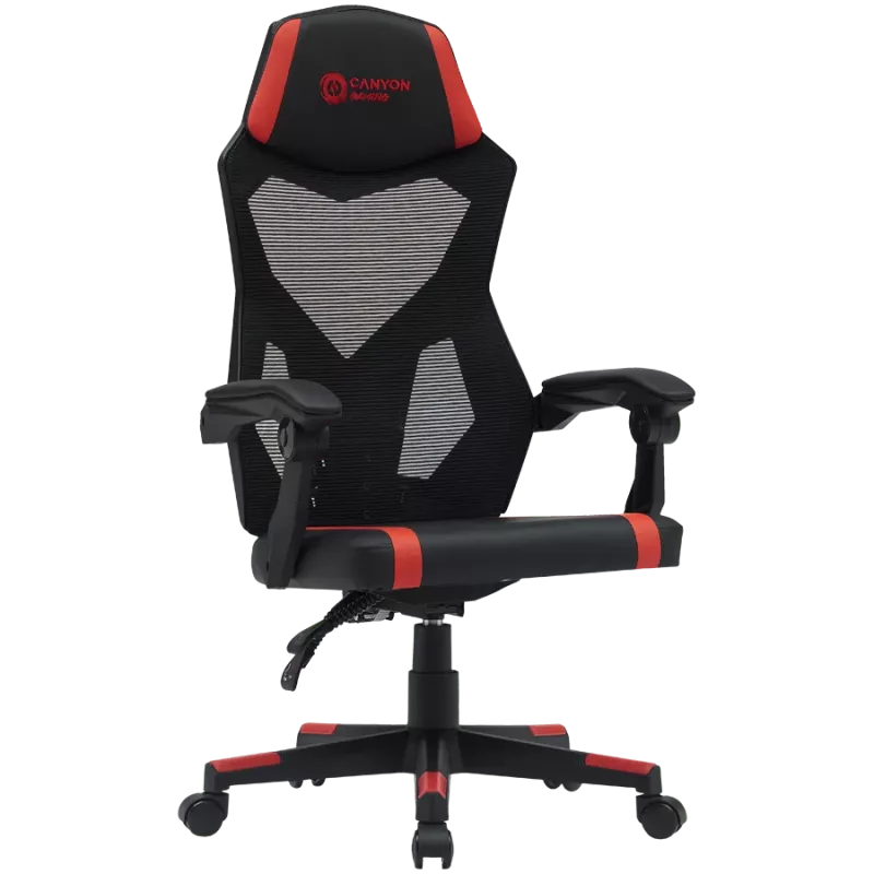 Canyon MCH01 - Flow - cadeira gaming ergonómica - preto e vermelho