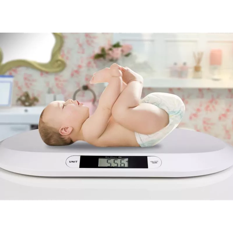Esperanza EBS019 Bebe balança eletrónica para bebés, 20 kg, precisão de 10 g, ecrã LCD, branca