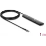 Antena LTE externa DELOCK 90711 ficha TS9 1,5 dBi omnidirecional fixa com cabo RG-174 de 1 m para montagem exterior adesiva, preto