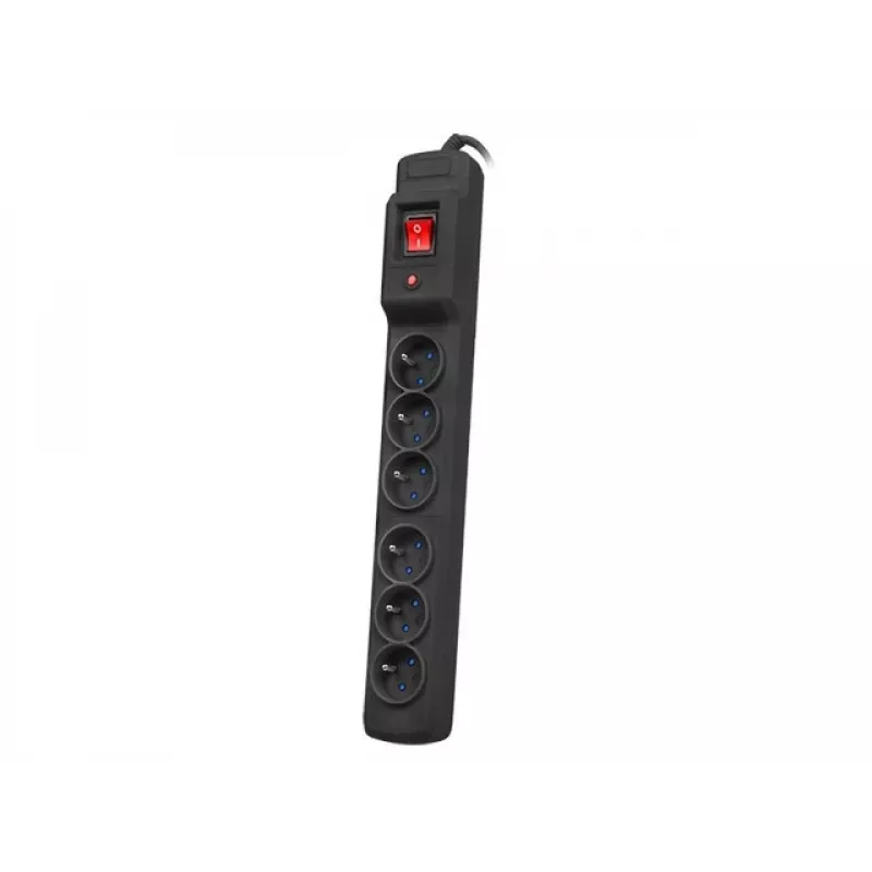 Régua de tomadas ARMAC Multi M6 proteção contra sobretensão, 6 tomadas, cabo de 10 m, preta