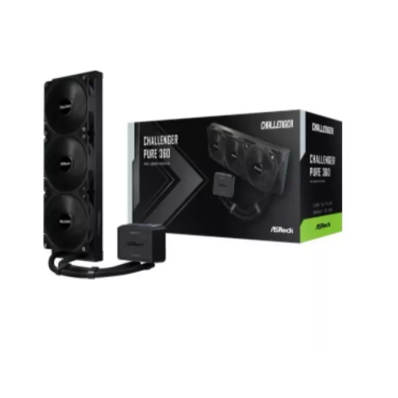 Refrigerador líquido para CPU ASROCK Challenger Pure 360 preto — radiador de 360 mm, AIO fechado