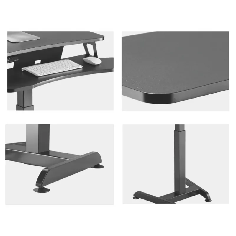 Secretária Maclean MC-835 portátil com regulação elétrica de altura 72 – 122 cm, máx. 37 kg, painel de controlo, posto de trabalho sentado/em pé