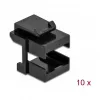 Tampa Keystone DeLOCK 86806 preta para acoplador de fibra ótica 10 unid.
