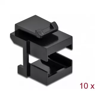 Tampa Keystone DeLOCK 86806 preta para acoplador de fibra ótica 10 unid.