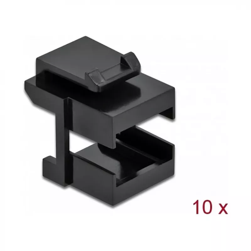 Tampa Keystone DeLOCK 86806 preta para acoplador de fibra ótica 10 unid.