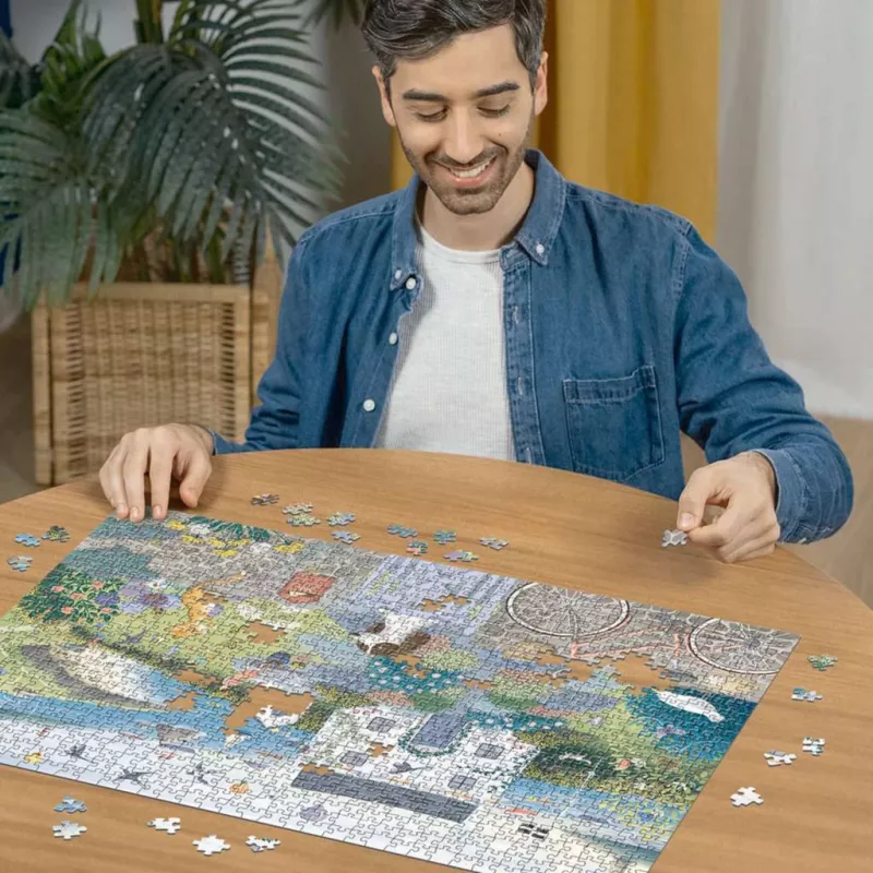 Puzzle Ravensburger Coastal Cottage 1000 peças, 700 mm de largura, 2 mm de espessura
