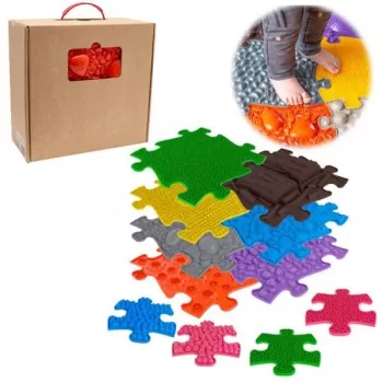 Conjunto de tapete ortopédico sensorial ASKATO 11-em-1 Medium — 11 peças de puzzle (Mfk-021-01)